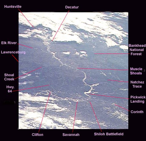 Satellite view of Shiloh and the tri-state area